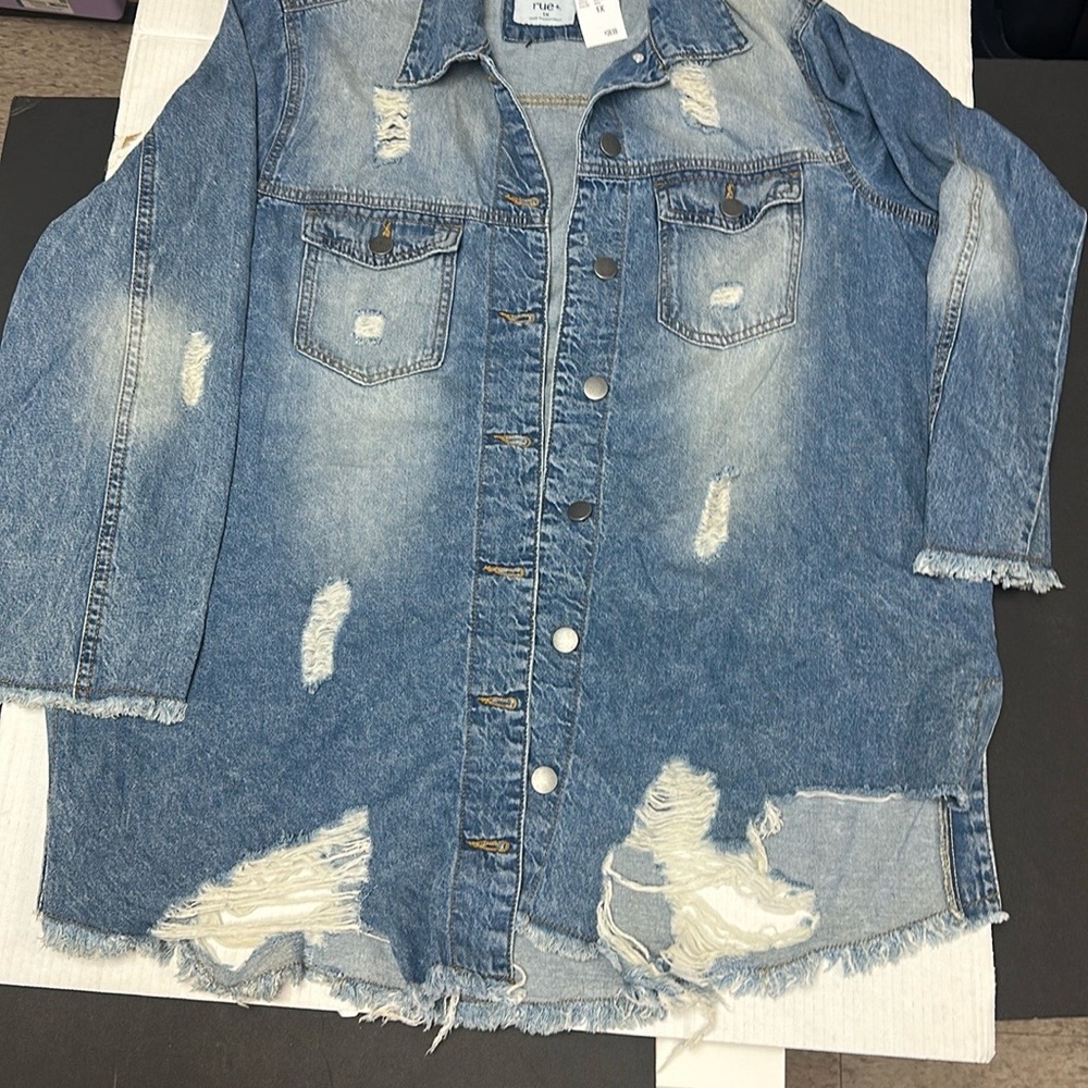 Rue21 Blue Distressed Denim Jacket